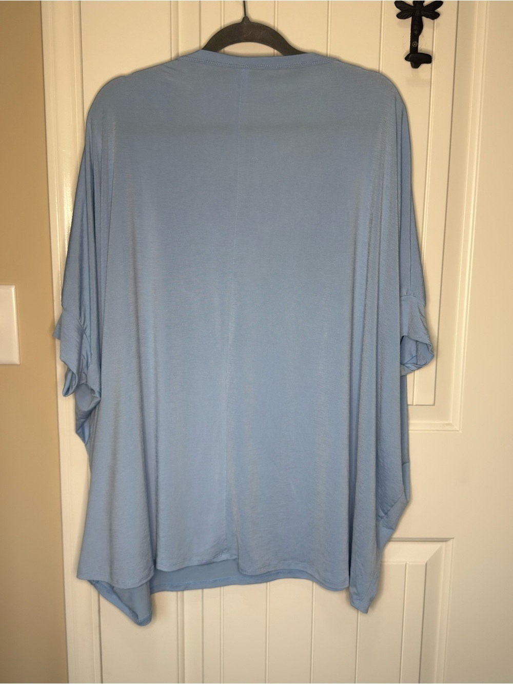 Light Blue Relaxed Scoop Neck Women's Blouse - Picture 2 of 6